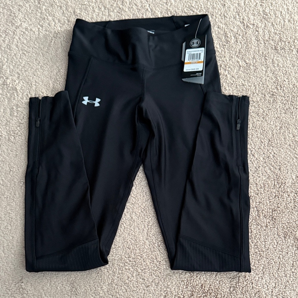 Under Armour Heat-Gear Black Performance Leggings, Size S